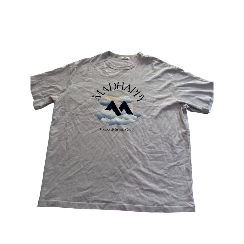 MadHappy Local Optimist Group T-Shirt in Light Purple Clouds